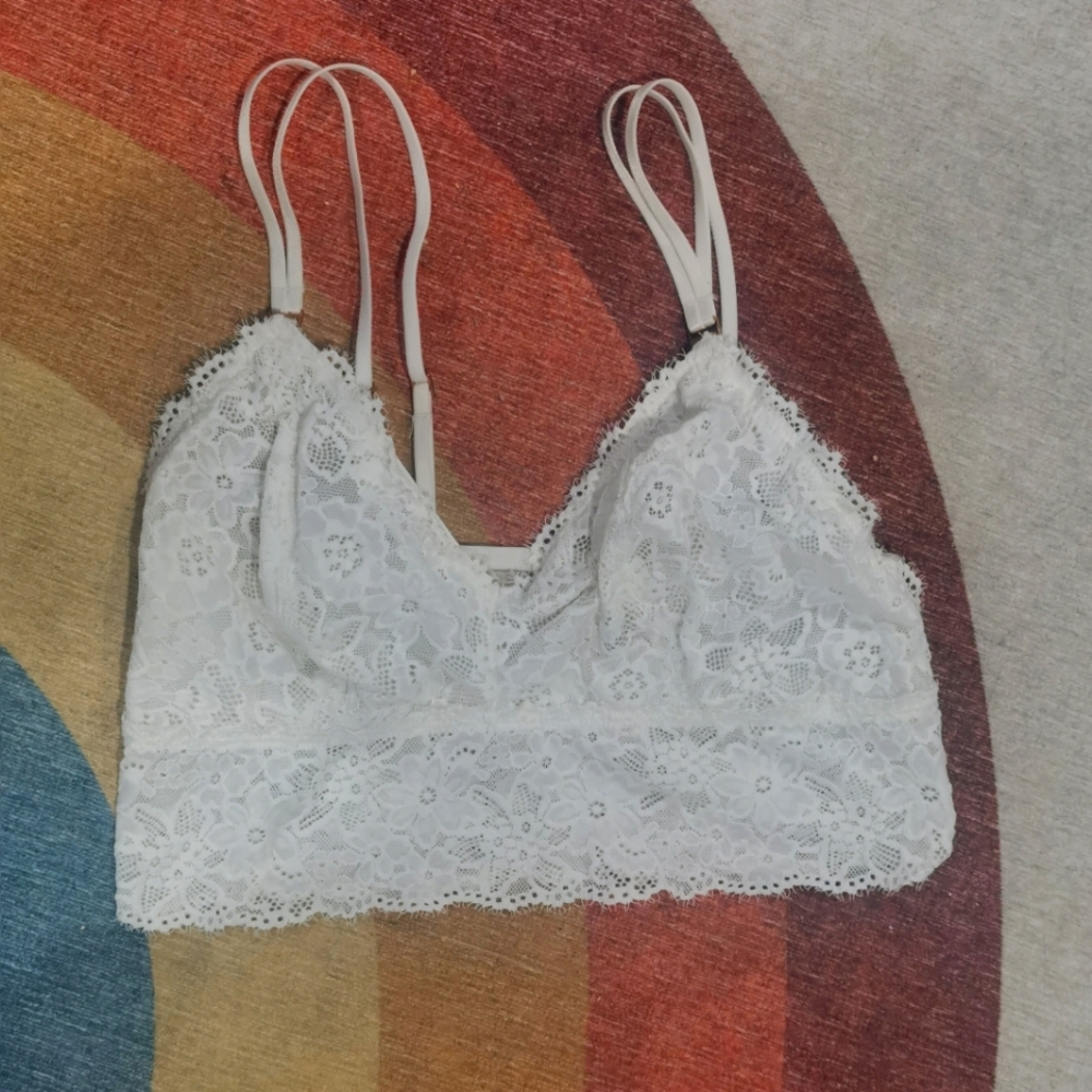 Aerie lace longline Bralette - Ivory - No Liner - M DD